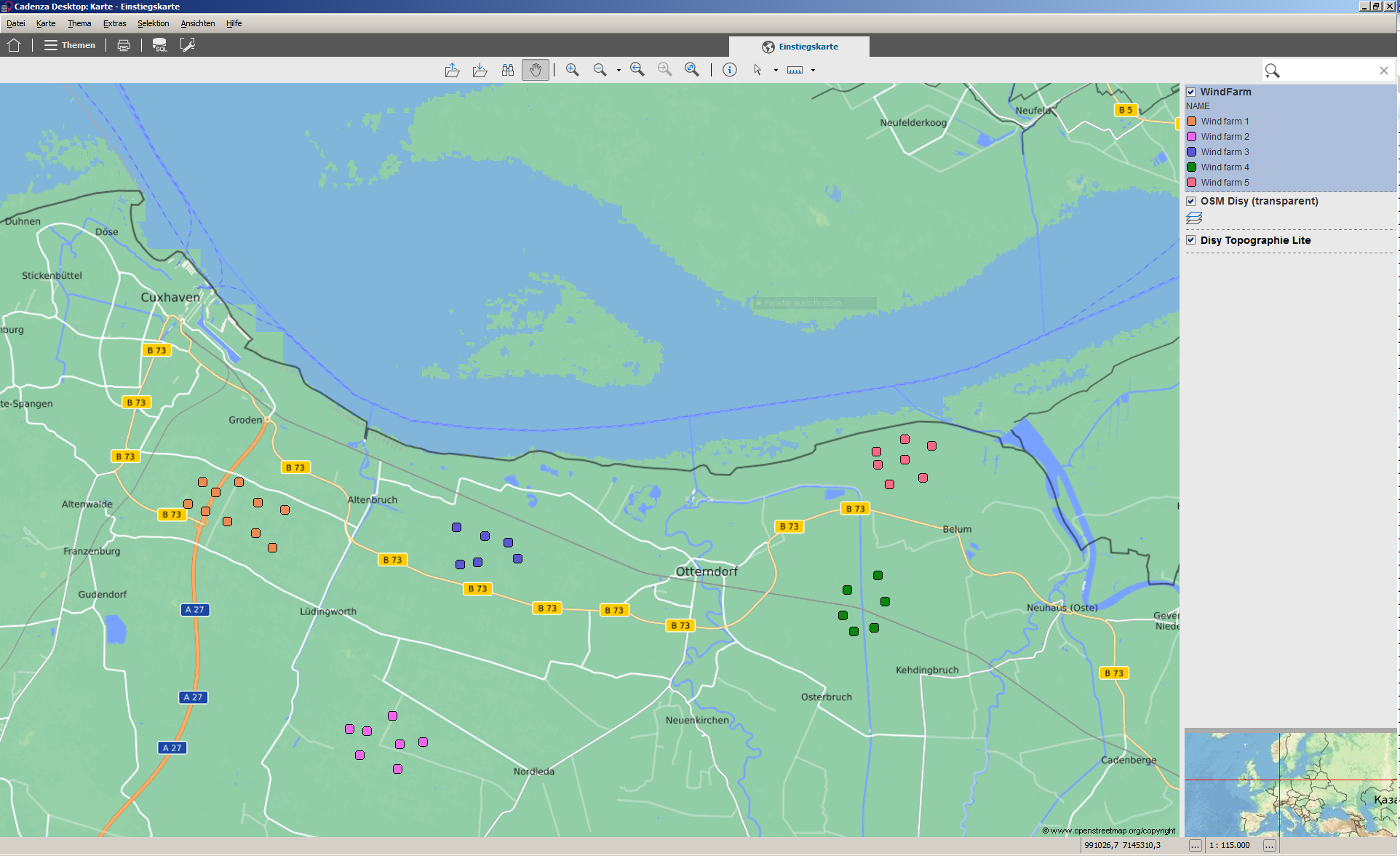 Visualized wind turbines