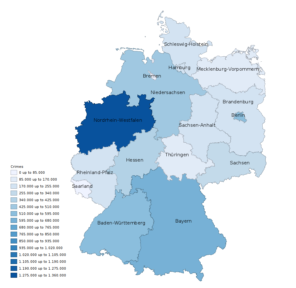 Crimes per state in Germany